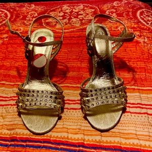 Dressy gold sandals with studs!